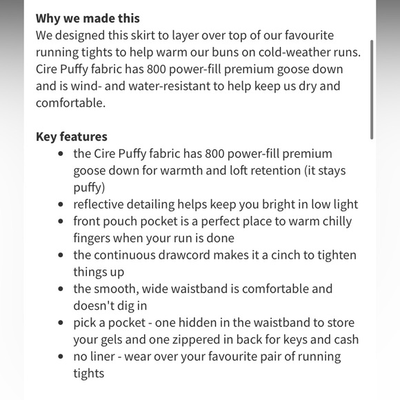 🍋 Lululemon Hot Cheeks Skirt  Down Filled Quilted Zip Pouch Pocket - Picture 13 of 14